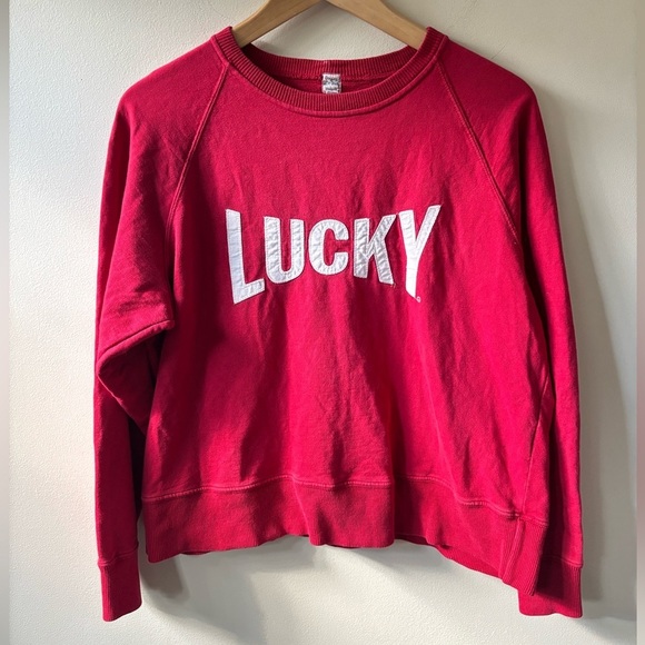 Lucky Brand Tops - Vintage Lucky Brand Red Crewneck Sweater